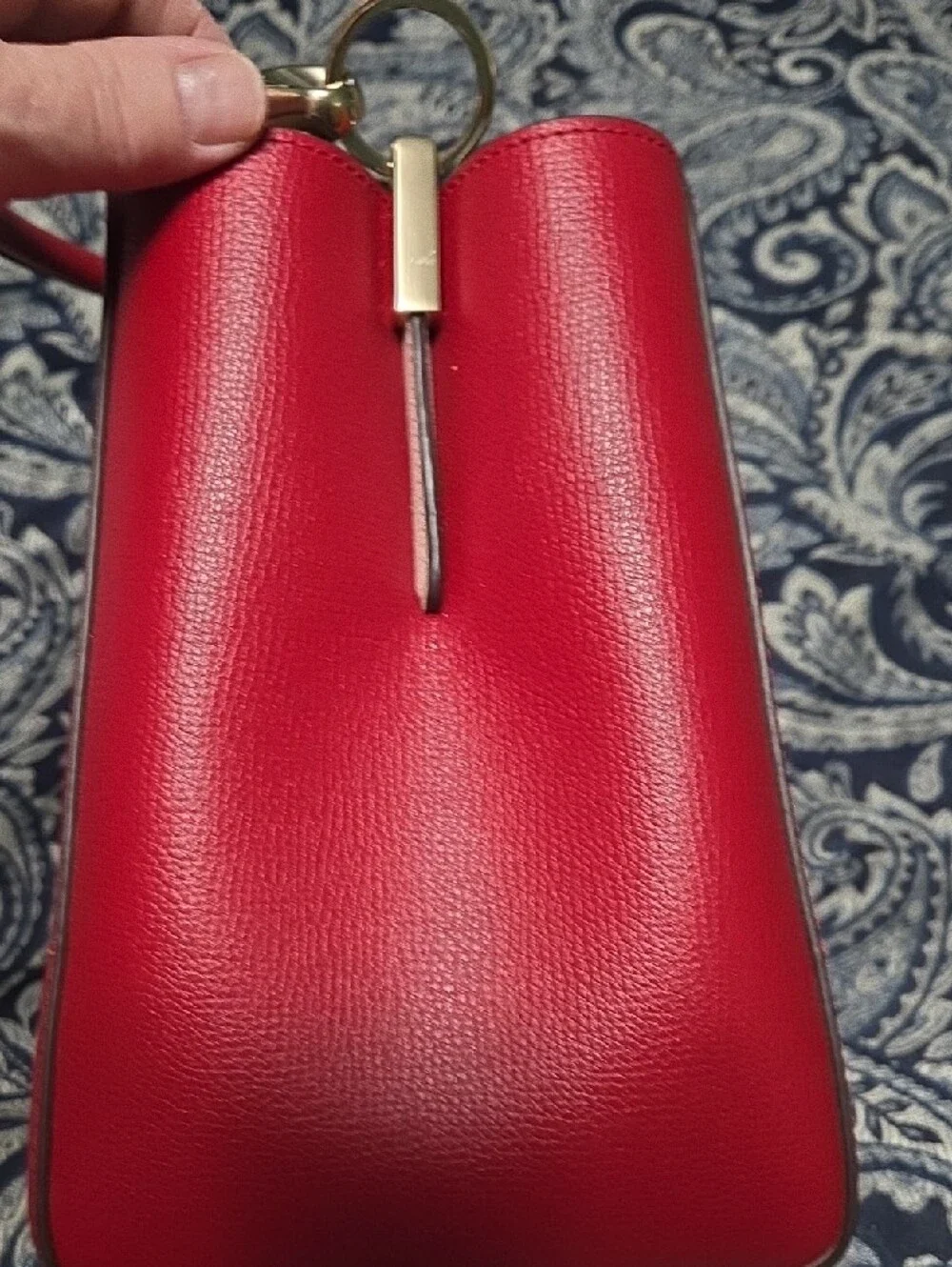 kate spade Red Structured Top-Handle Satchel with Gold Hardware